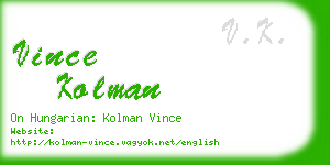 vince kolman business card